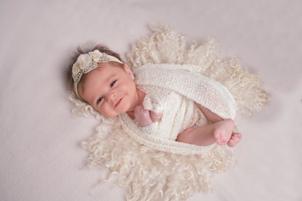 Colorado Springs baby girl on digital newborn backgrounds