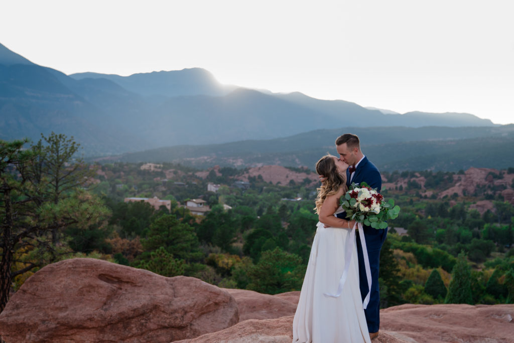 Christian newlyweds at Garden of the Gods