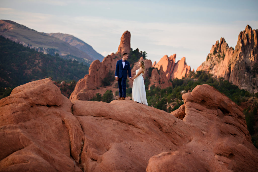 Colorado Springs newlyweds at Garden of the Gods