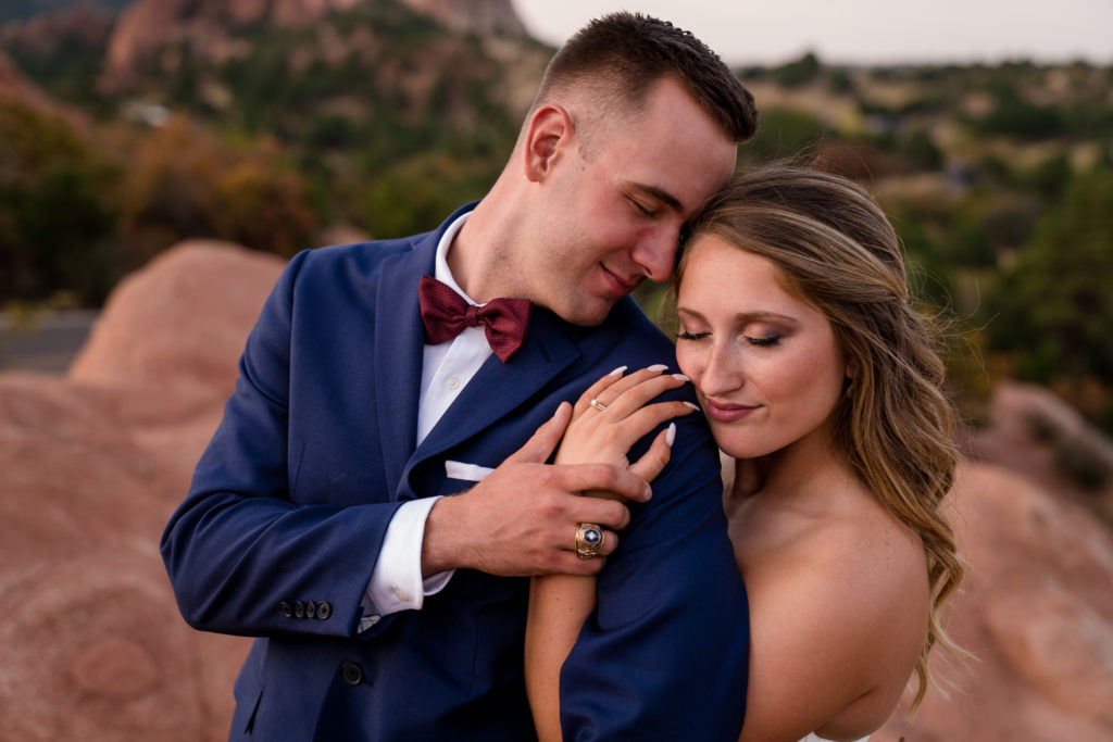 Colorado Springs bride and groom at Christian elopement