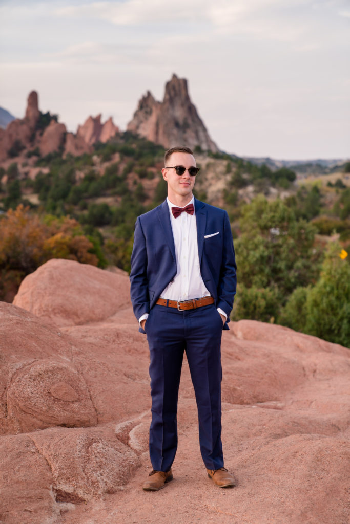 Colorado Springs groom at Garden of the Gods