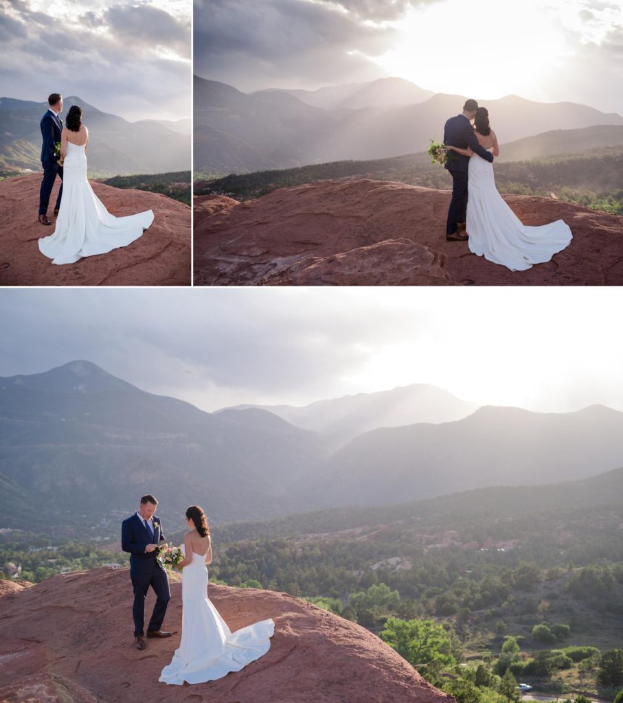 couple exhange vows at Garden of the Gods