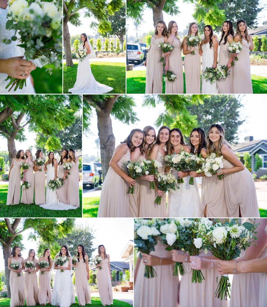 bridal party takes portraits at California wedding