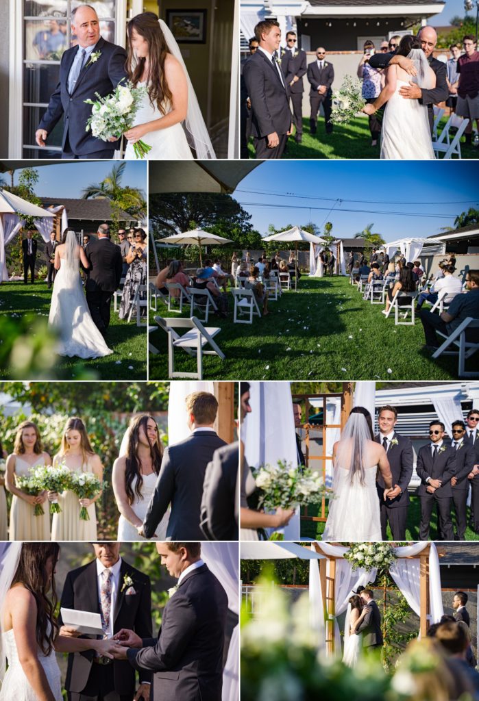 backyard wedding ceremony at Santa Ana home