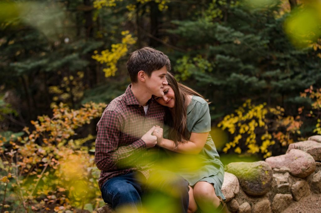 Colorado couple captured by Cheyenne Canon Engagement photographer