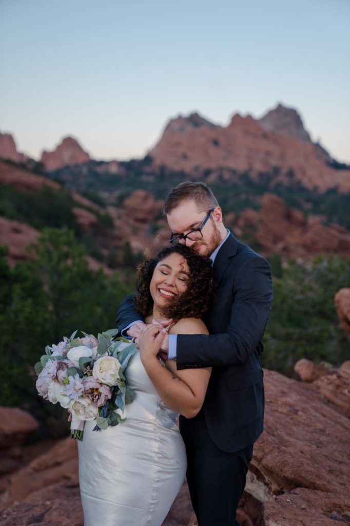Colorado Springs bride and groom at Garden of the Gods
