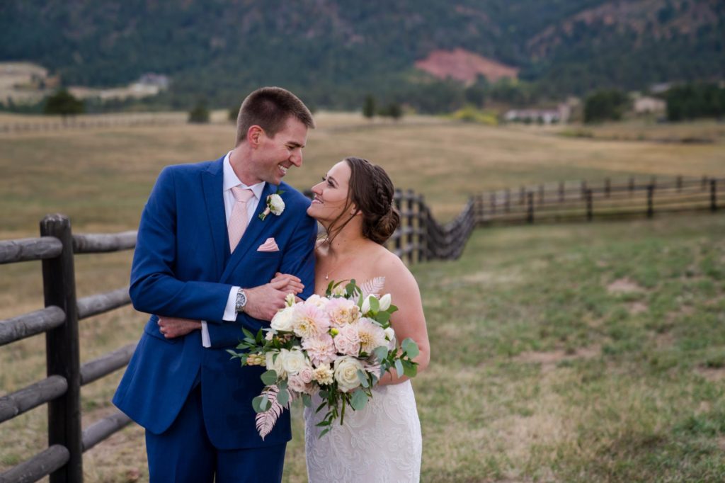 Colorado newlyweds at Spruce Mountain Ranch