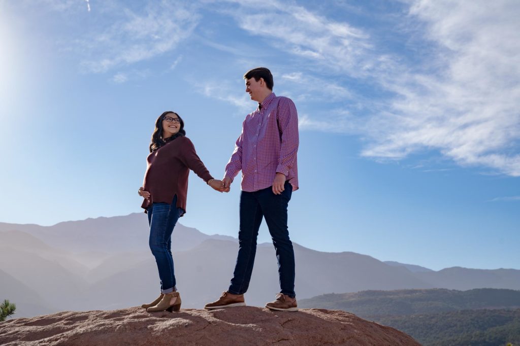 couple celebrate engagement in Colorado Springs
