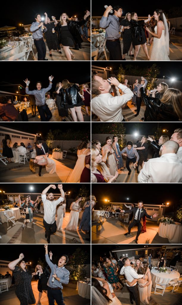 guests dance at California destination reception