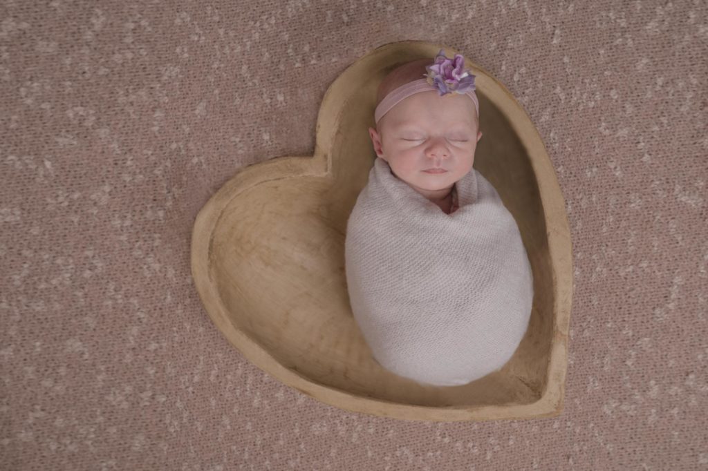 newborn in heart bowl
