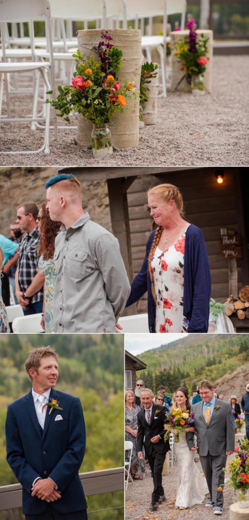 wedding ceremony guests photographed by Colorado Mountain Wedding Photographer