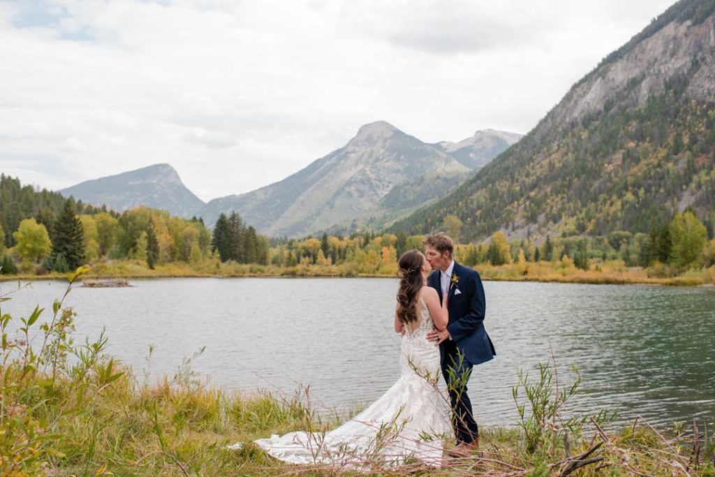 newlyweds photographed by Colorado Mountain Wedding Photographer