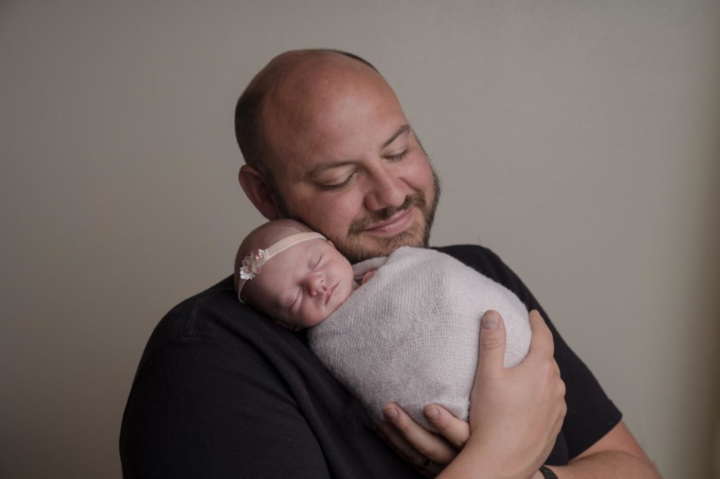 Colorado dad with newborn baby