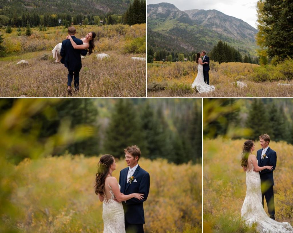 newly married couple photographed by Colorado Mountain Wedding Photographer