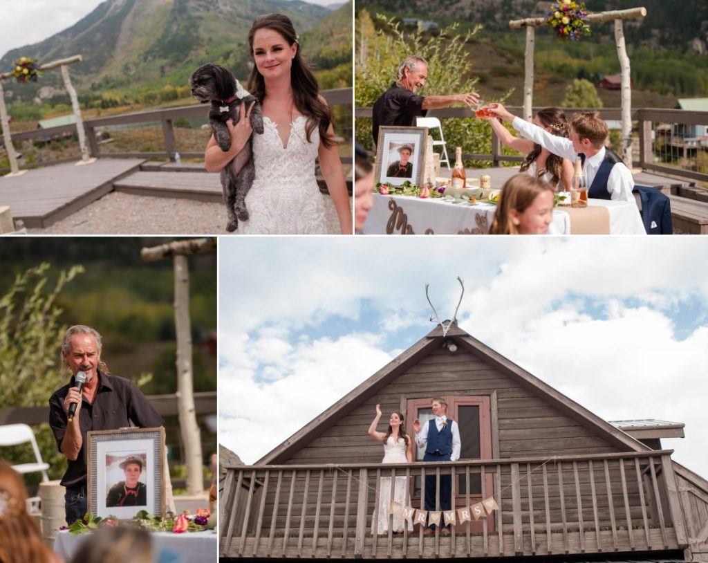 bride brings dog to Colorado wedding