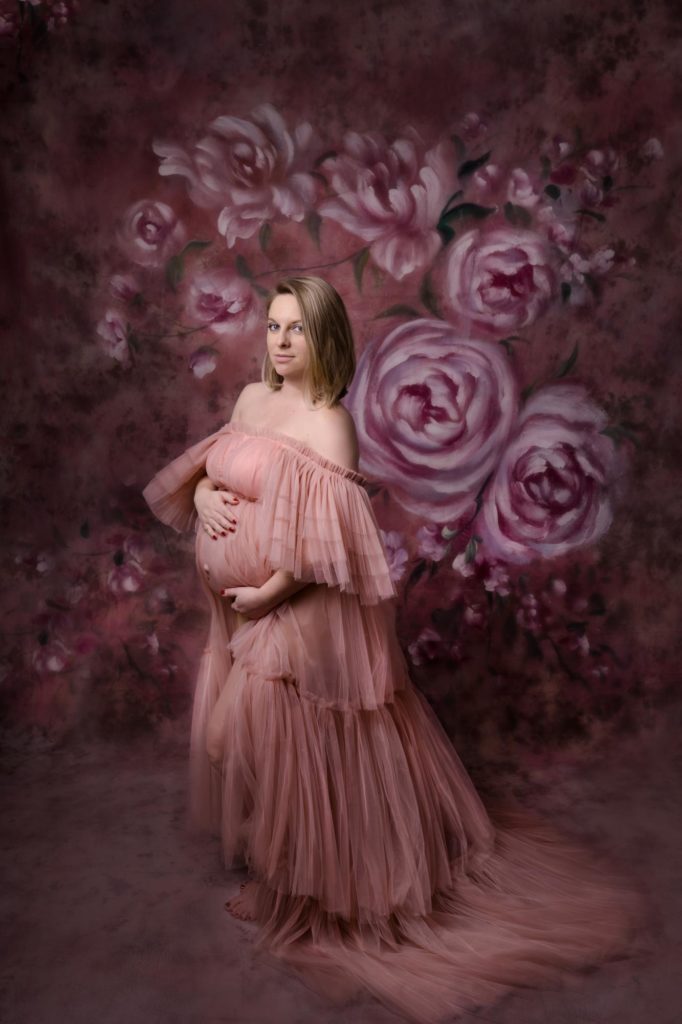 model at Colorado Springs studio maternity portraits