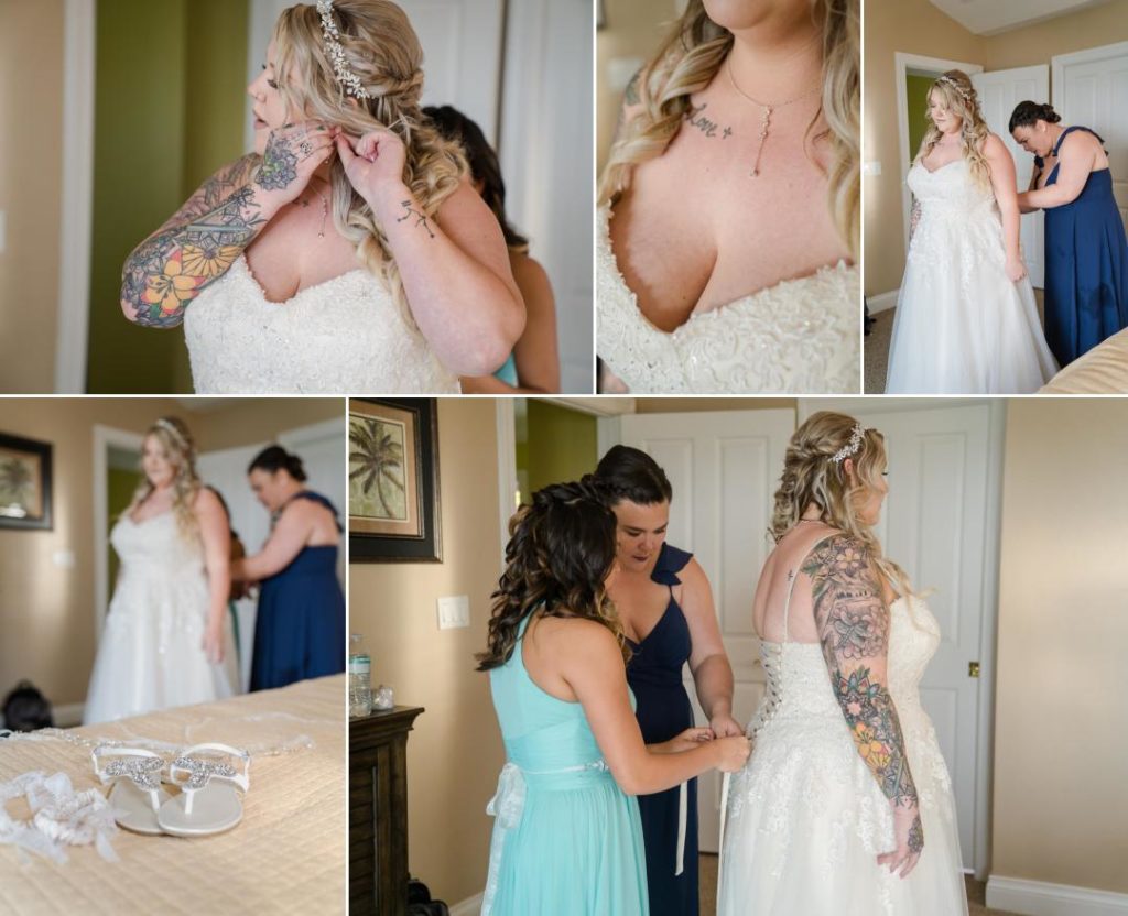 Colorado bride puts dress on