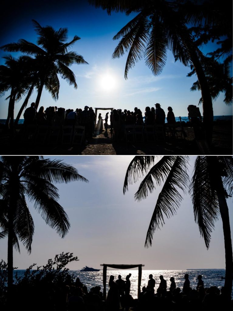 silhouette of Florida wedding ceremony
