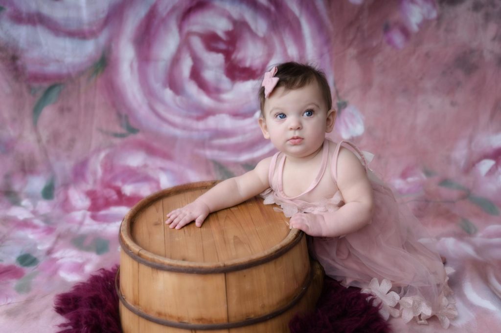 Colorado baby poses in photography studio