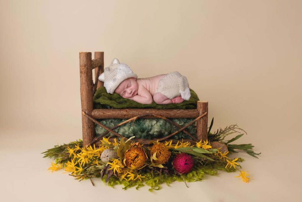 fall themed newborn photo studio