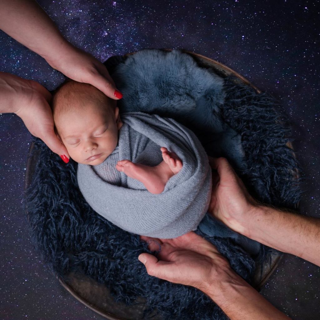 galaxy themed newborn photos