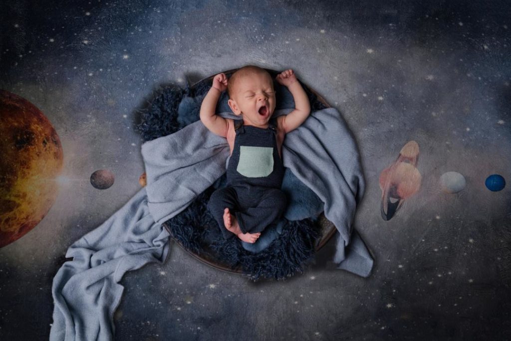 space themed newborn photo studio