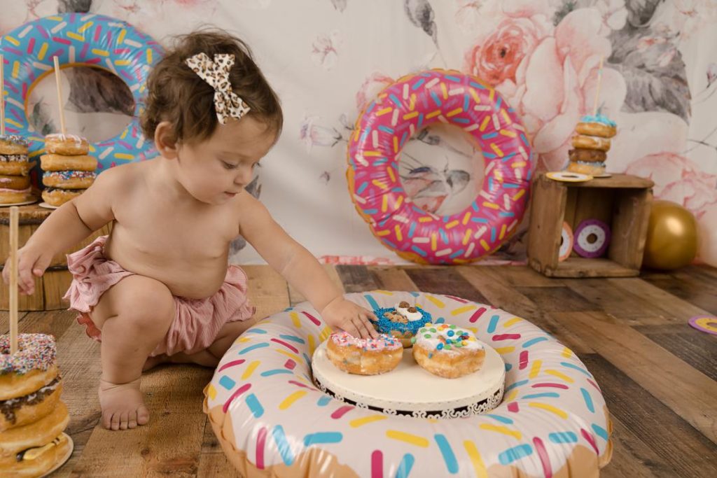 first birthday doughnut cake smash