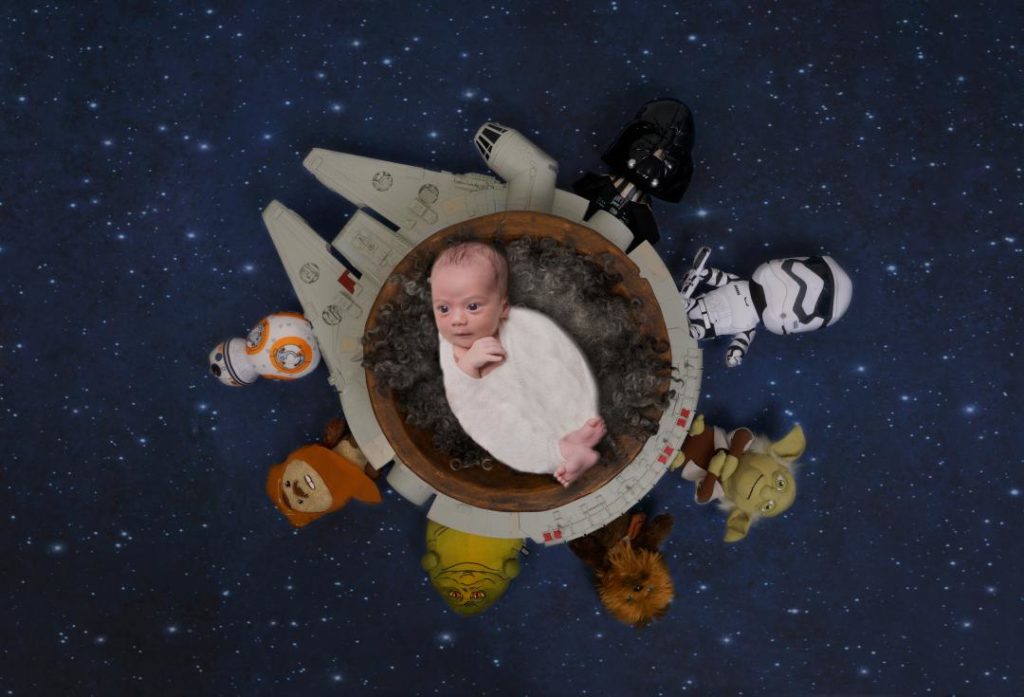 star wars themed newborn portraits