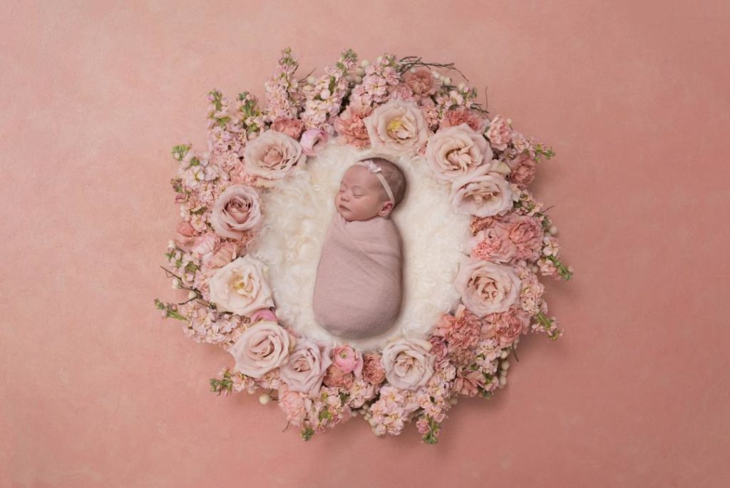 floral posed newborn portraits
