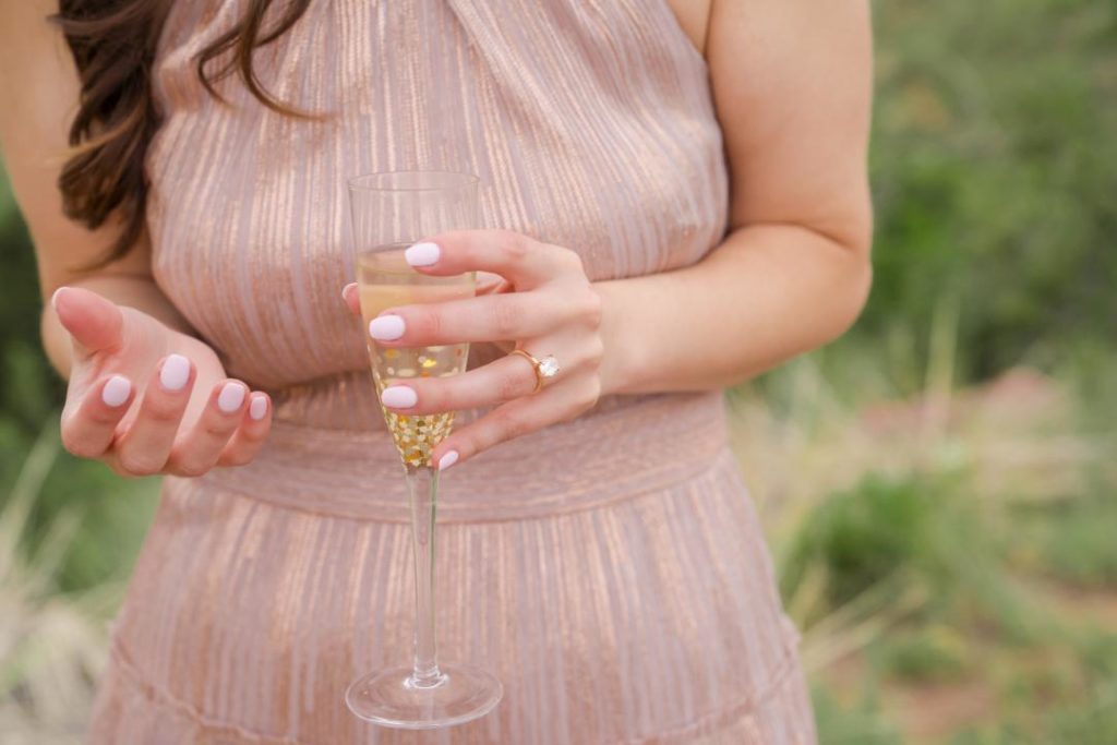 Champagne and ring bling