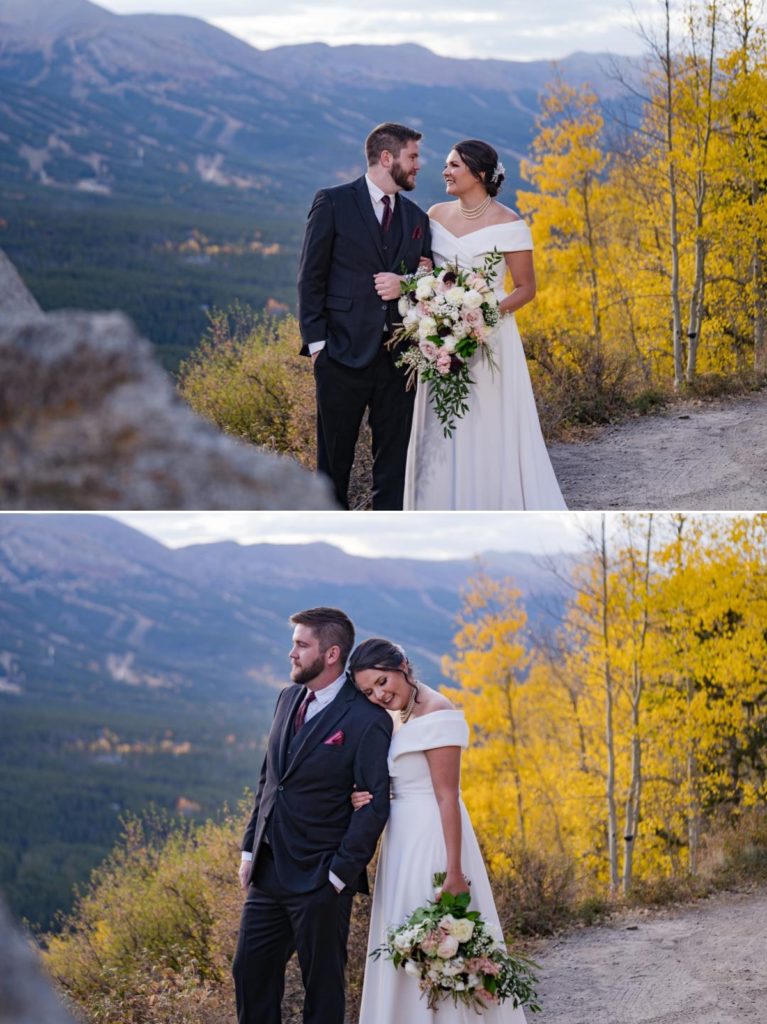 fall breckenridge wedding at Boreas Pass