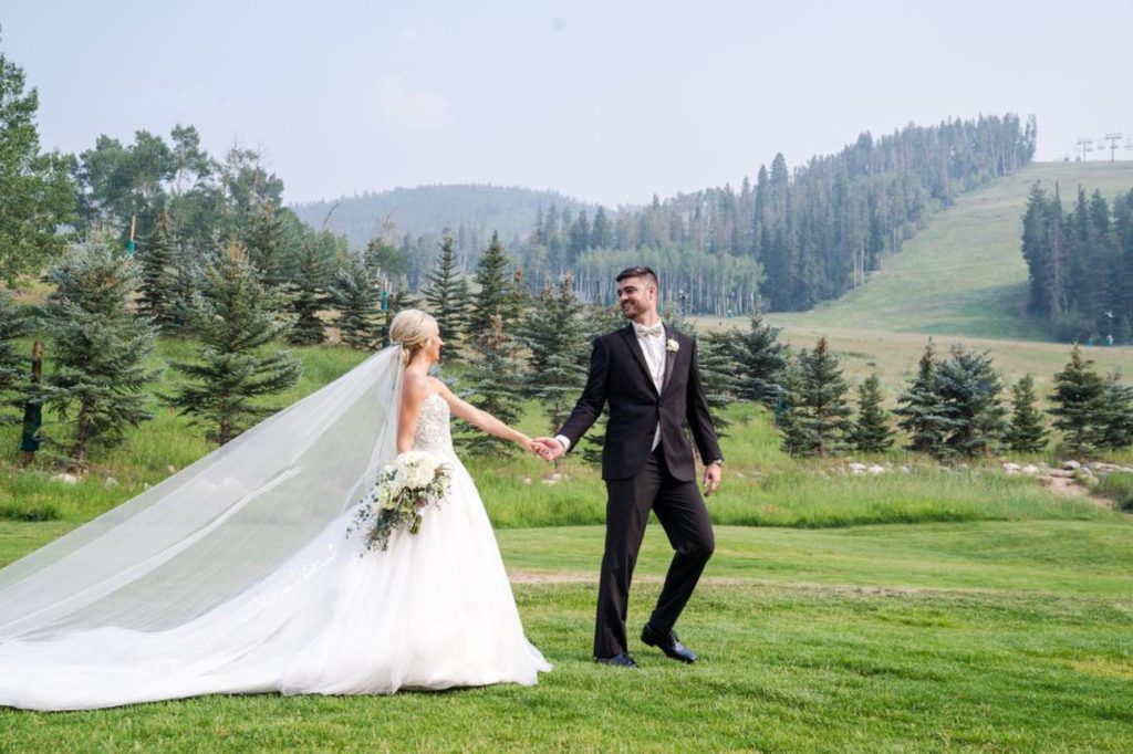 bride and groom at Park Hyatt Beaver Creek