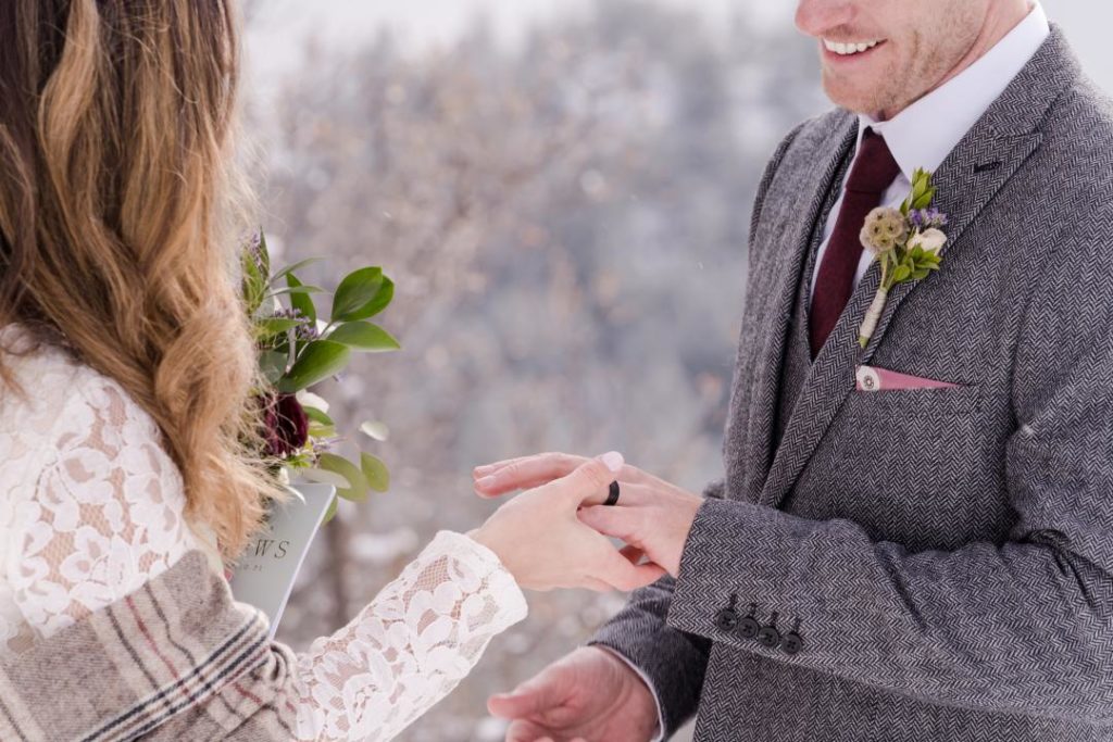 exchange of rings at an elopement