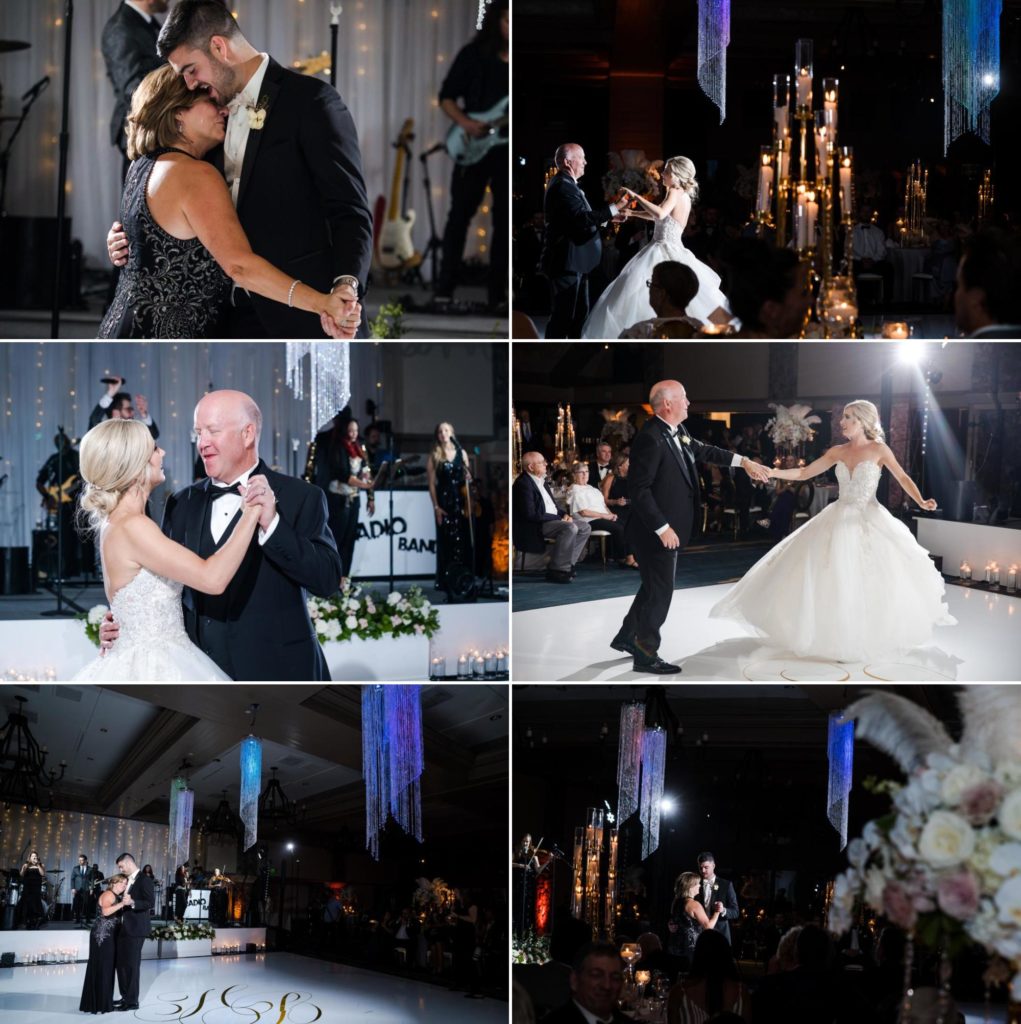 first dances at luxury wedding in Sawatch Hall ballroom