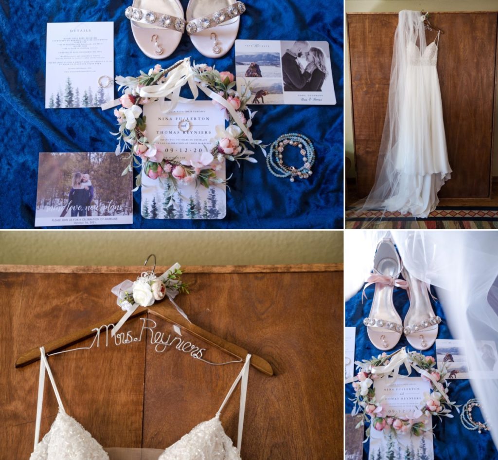 all the wedding day details dresses, invitations, jewelry