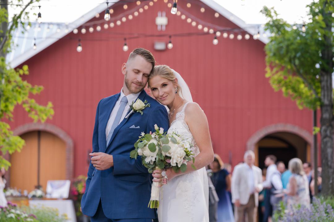 bride and groom at Crooked Willow Farms