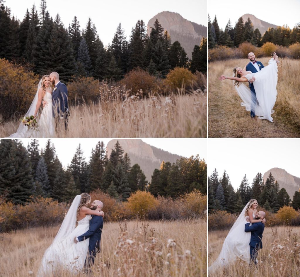 wedding couple at Mountain view Ranch