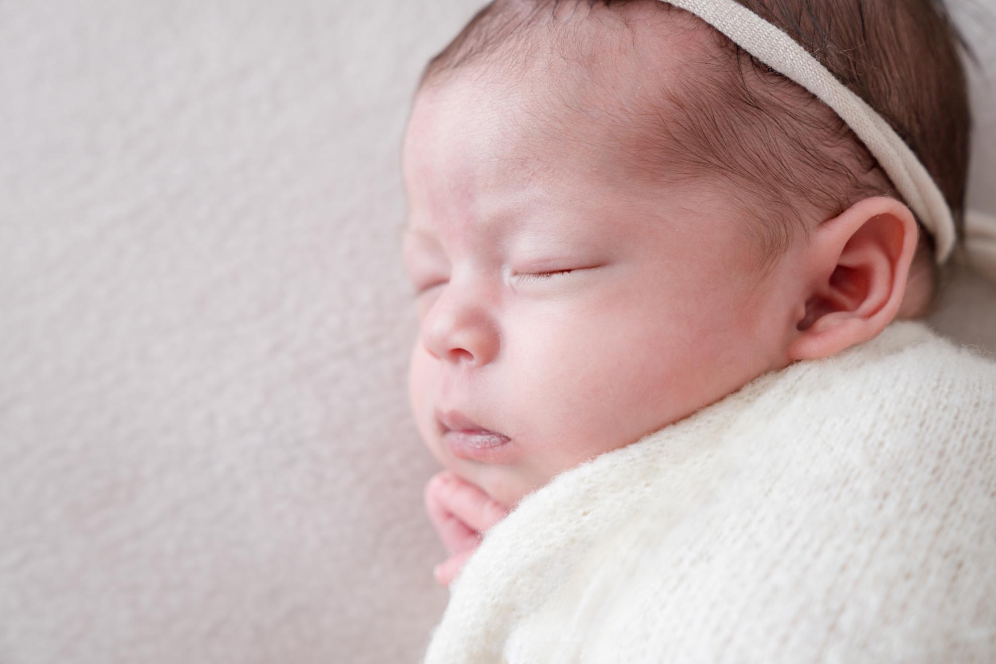 Posed newborn studio photography