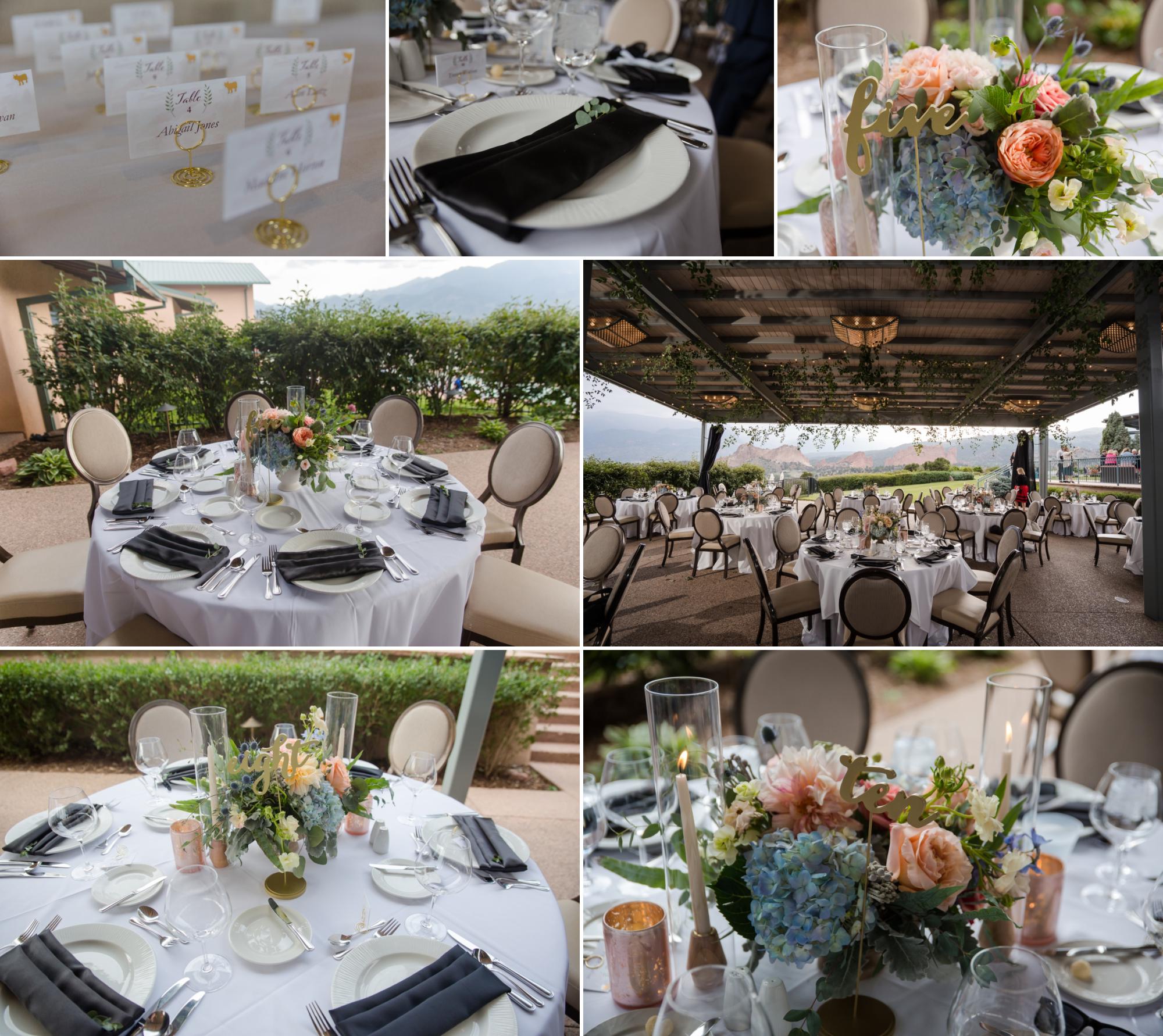 outdoor table decor wedding reception